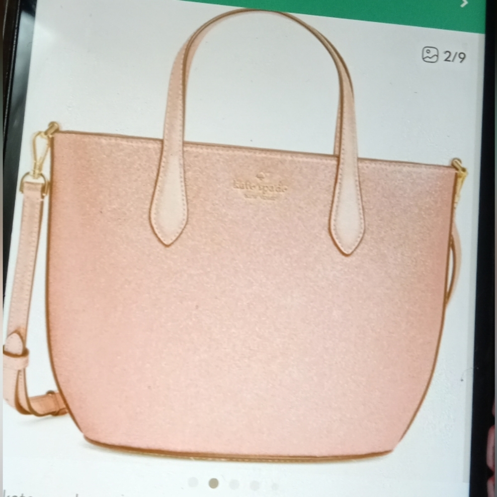 Kate Spade Glitter Mixed In Mitten Pink Shoulder Crossbody Bag NWT Discontinued